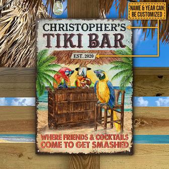 Personalized Tiki Bar Come To Get Smashed Metal Sign - Thegiftio UK