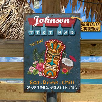 Eat Drink Chill Personalized Metal Sign - Beach House Gift - Thegiftio UK