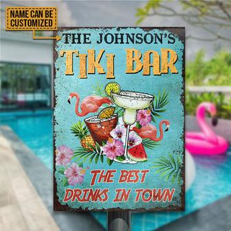 Personalized Tiki Bar Flamingo Custom Metal Sign - Gift - Thegiftio UK