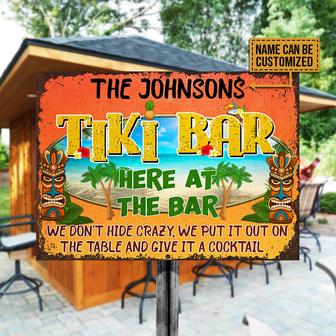 Personalized Tiki Bar Here At The Bar Custom Metal Sign - Thegiftio UK