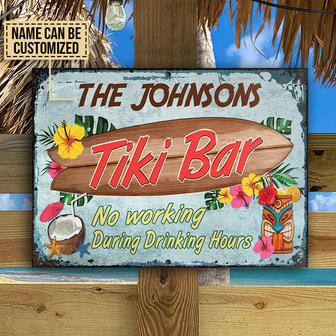 Personalized Tiki Bar No Working Custom Metal Sign - Gift - Thegiftio UK