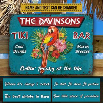 Personalized Tiki Bar Parrot Custom Metal Sign - Thegiftio UK