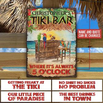 Personalized Tiki Bar Parrot Metal Sign - Gift for Friends - Thegiftio UK