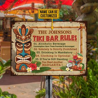 Personalized Tiki Bar Rules Custom Metal Sign - Gift for Him - Thegiftio UK