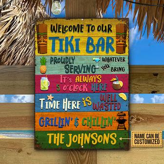 Tiki Bar Welcome Personalized Metal Sign - Gift for Friends - Thegiftio UK