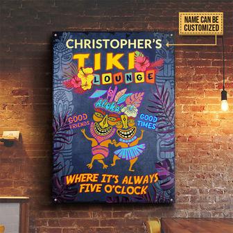 Personalized Tiki Lounge Always Five O'Clock Metal Sign - Thegiftio UK