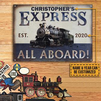 Personalized Train Express Custom Metal Sign - Thegiftio UK