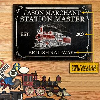 Personalized Train Station Master Metal Sign - Thegiftio UK