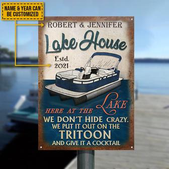 Tritoon Lake House Crazy Custom Metal Sign - Gift for Home - Thegiftio UK