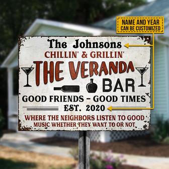 Personalized Veranda Chilling Metal Sign - Gift for Friends - Thegiftio UK