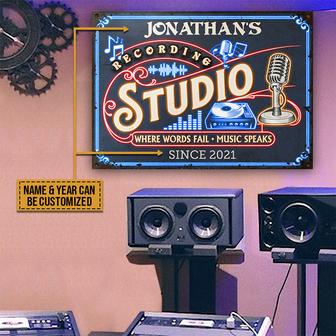Personalized Vinyl Recording Studio Custom Metal Sign - Gift - Thegiftio UK