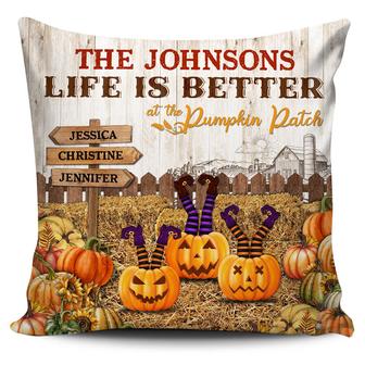 Witch Pumpkin Patch Life Is Better Custom Pillow - Gift - Thegiftio UK