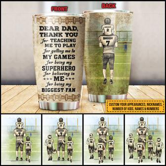 American Football Dad And Child Custom Tumbler - Dad Gift - Thegiftio UK