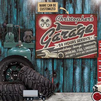 Personalized Auto Garage Foul Language Metal Sign - Gift - Thegiftio UK