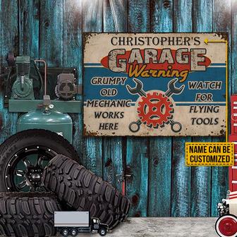 Personalized Auto Mechanic Garage Flying Tools Metal Sign - Thegiftio UK