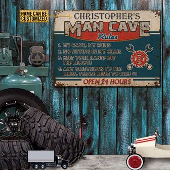 Personalized Auto Mechanic Garage Man Cave Rules Metal Sign - Thegiftio UK