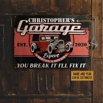 Personalized Auto Mechanic Hot Rod Garage Metal Sign - Thegiftio UK