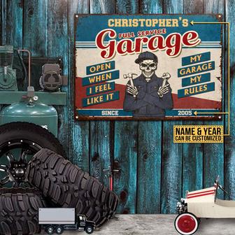 My Garage My Rules Personalized Metal Sign - Mechanic Gift - Thegiftio UK