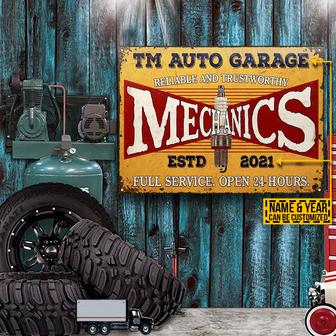 Personalized Auto Mechanic Custom Metal Sign - Thegiftio UK