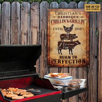BBQ Grilling To Perfection Custom Metal Sign - Gift for Him - Thegiftio UK