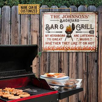 BBQ Neighbors Listening Custom Metal Sign - Gift for Friends - Thegiftio UK