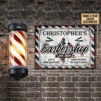 Barbershop Life Is More Beautiful Custom Metal Sign - Gift - Thegiftio UK