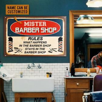 Barber Shop Rules Personalized Metal Sign - Gift for Barbers - Thegiftio UK