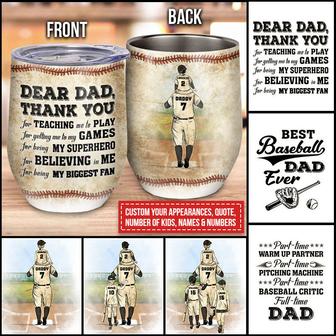 Baseball Dad And Child Custom Tumbler - Gift for Dad - Thegiftio UK
