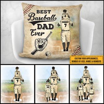 Baseball Dad And Child Best Dad Ever Custom Pillow - Thegiftio UK