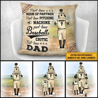 Baseball Dad And Child Custom Pillow - Gift for Dads - Thegiftio UK