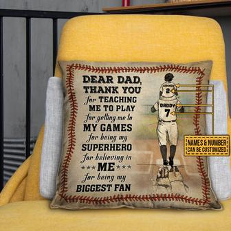 Baseball Dad And Son Thank You Custom Pillow - Gift for Dad - Thegiftio UK