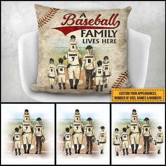 Baseball Family Lives Here Personalized Pillow - Family Gift - Thegiftio UK