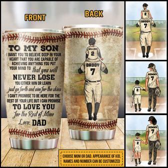 Personalized Baseball Parent And Child Never Lose Tumbler - Thegiftio UK