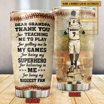 Personalized Baseball Grandpa and Grandson Custom Tumbler - Thegiftio UK