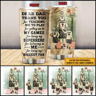 Personalized Basketball Dad And Child Thank You Tumbler - Thegiftio UK