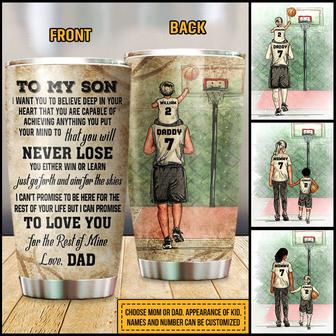 Personalized Basketball Parent And Child Never Lose Tumbler - Thegiftio UK