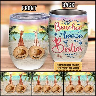 Personalized Beach Bestie Beaches Booze Custom Tumbler - Thegiftio UK