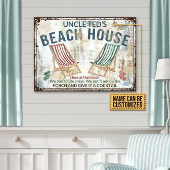 Beach Hide Crazy Personalized Metal Sign - Gift for Friends - Thegiftio UK