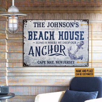 Beach House Anchor Personalized Metal Sign - Gift for Home - Thegiftio UK