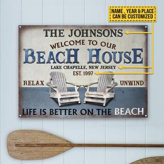 Life Is Better Personalized Metal Sign - Beach House Gift - Thegiftio UK