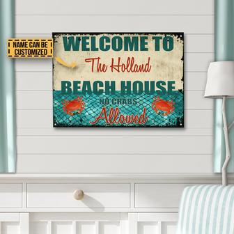 Personalized Beach No Crabs Custom Metal Sign - Gift for All - Thegiftio UK