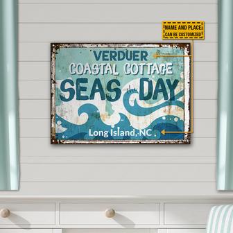 Seas The Day Personalized Metal Sign - Gift for Beach Lovers - Thegiftio UK