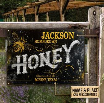 Bee Homegrown Personalized Metal Sign - Gift for Home Decor - Thegiftio UK