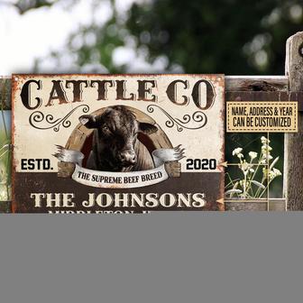Personalized Black Angus Metal Sign - Gift for Farmers - Thegiftio UK