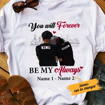 Personalized BWA Couple Forever Always T Shirt - Thegiftio UK