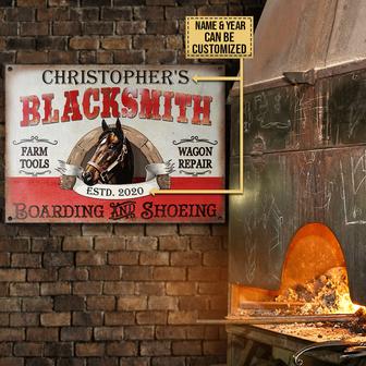 Personalized Blacksmith Horse Boarding Metal Sign - Thegiftio UK