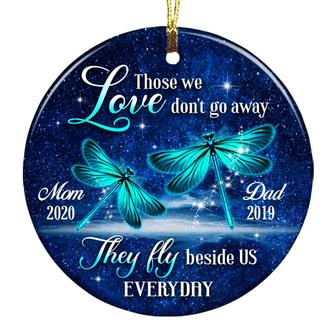Personalized Blue Dragonfly Memorial Mom Dad Ornament OB192 81O47 - Thegiftio UK