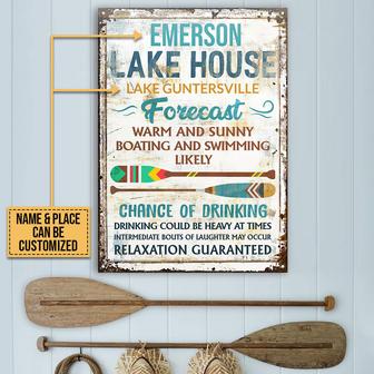Boating Lake House Forecast Personalized Metal Sign - Gift - Thegiftio UK