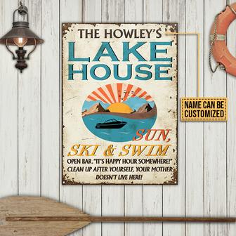 Personalized Boating Sun Ski Metal Sign - Gift for Boaters - Thegiftio UK
