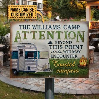 Personalized Camping Attention Campers Custom Metal Sign - Thegiftio UK